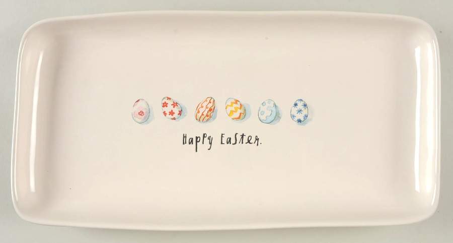Happy Easter (Small Eggs) 14" Rectangular Serving Platter by Magenta-1
