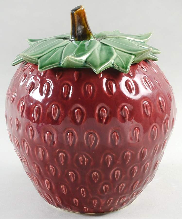 Strawberry Cookie Jar & Lid by Nelson McCoy-1