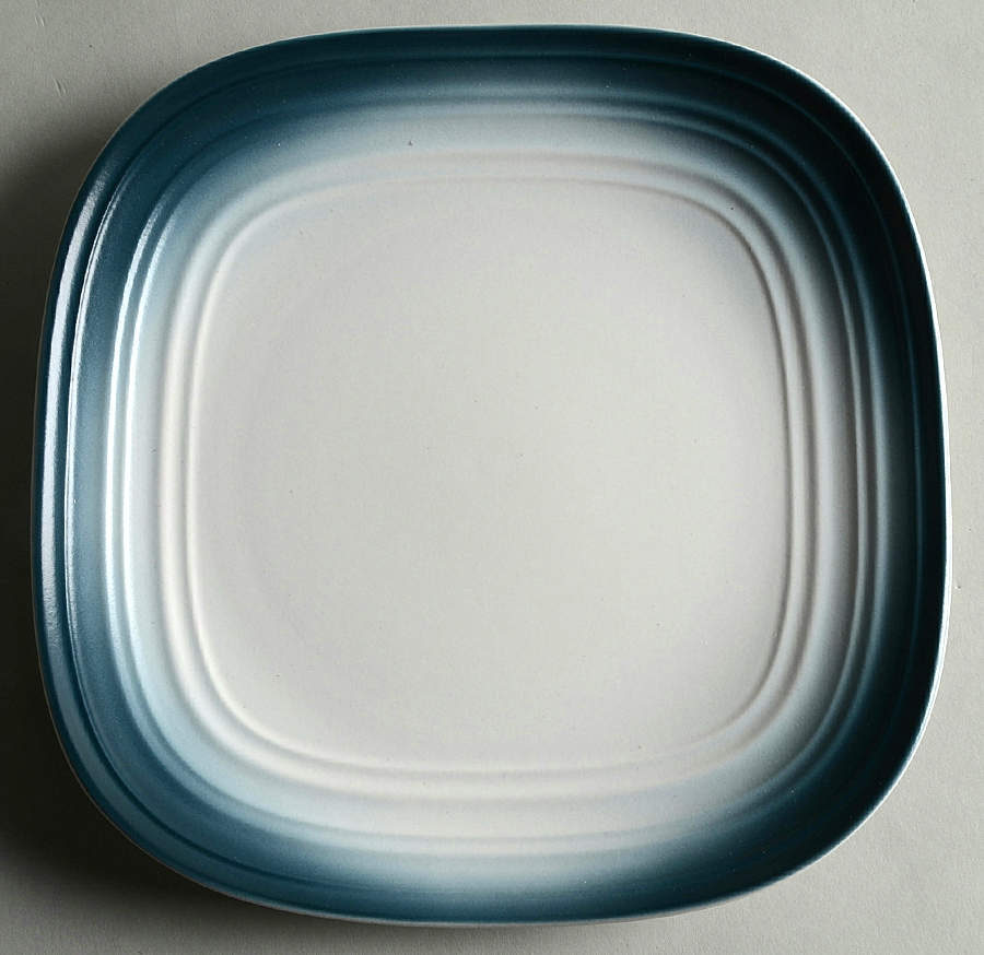 Swirl Square Ombre Blue Salad Plate by Mikasa-1