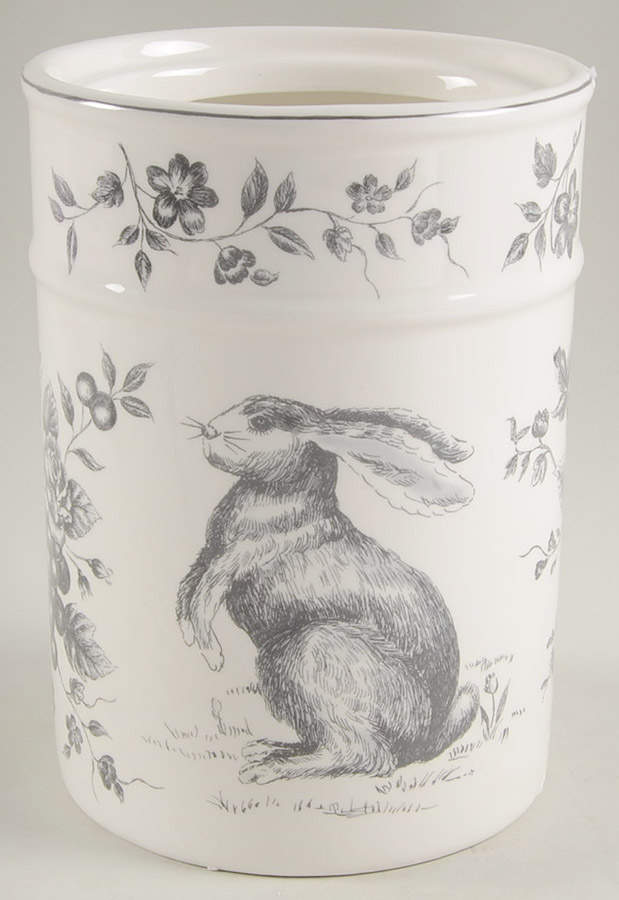 Black and White Toile Extra Large Canister No Lid by Maxcera Corp-1