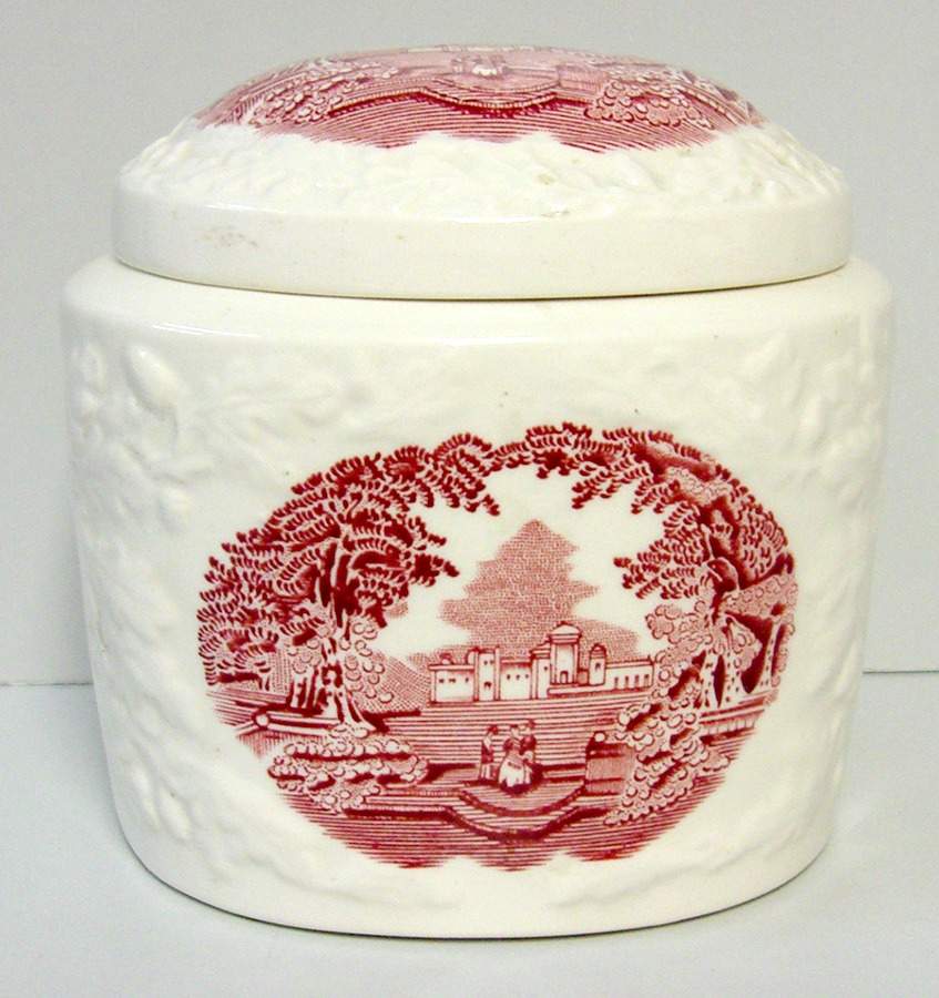 Oak Vista Pink Oval Box & Lid by Mason's-1