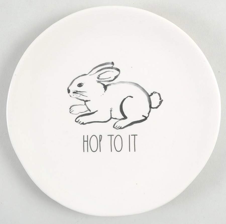 Hop To It (Black Sketch) Appetizer Plate by Magenta-1