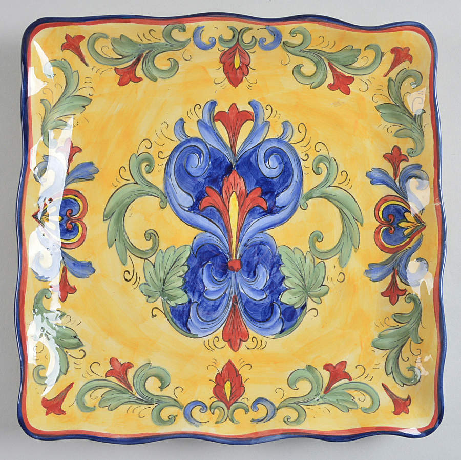Yellow Tuscany Square Dinner Plate by Maxcera Corp-1