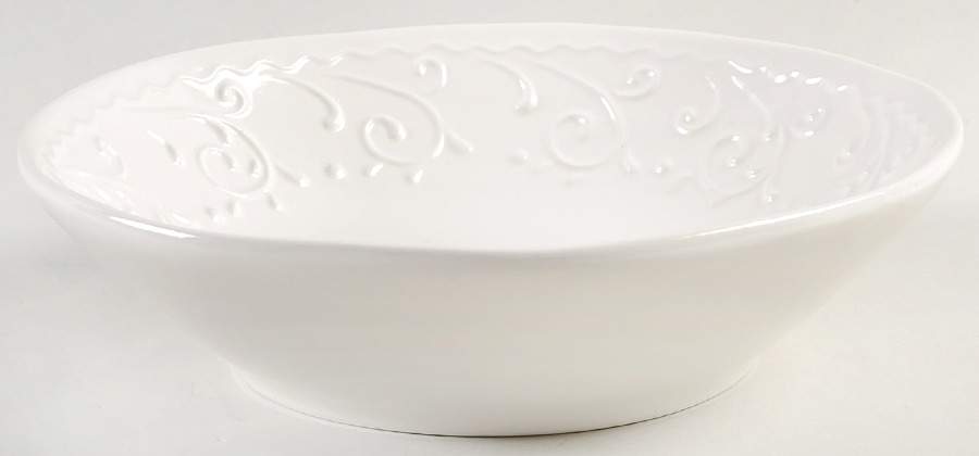 MLJ19 White 9" Soup/Pasta Bowl by Maioliche Jessica-1