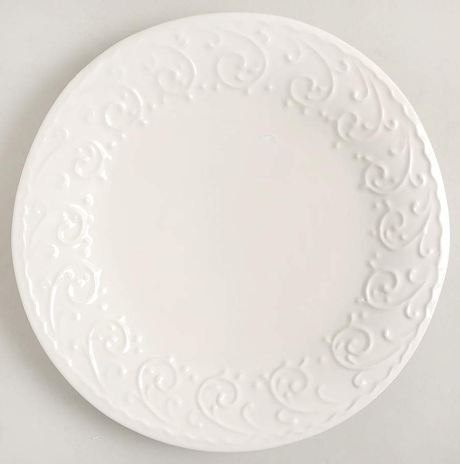 MLJ19 White Dinner Plate by Maioliche Jessica-1