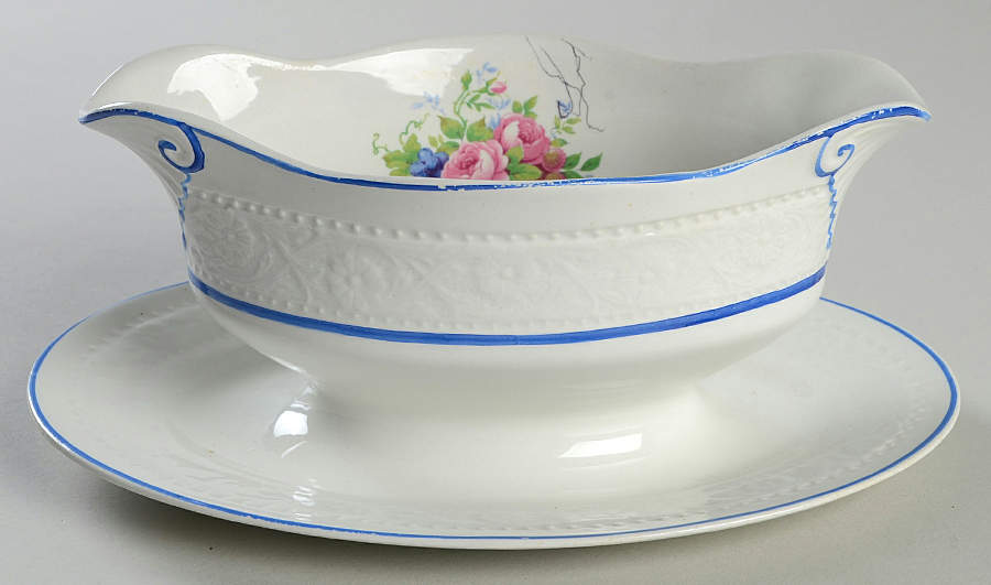 MEA4 Gravy Boat with Attached Underplate by Alfred Meakin-1