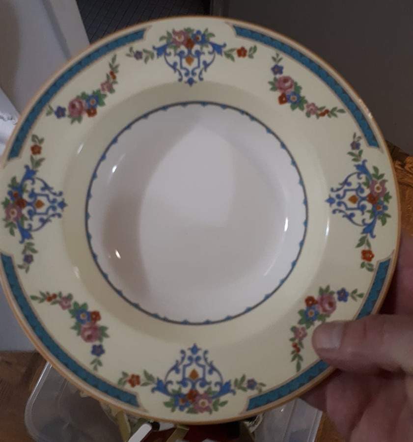 Sylvia Blue Rim Soup Bowl by Myott Staffordshire-1
