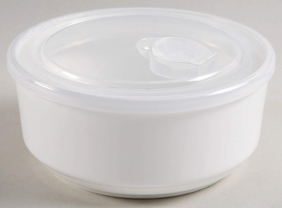 Delray Modern 6" Storage Bowl Ceramic with Plastic Lid by Mikasa-1