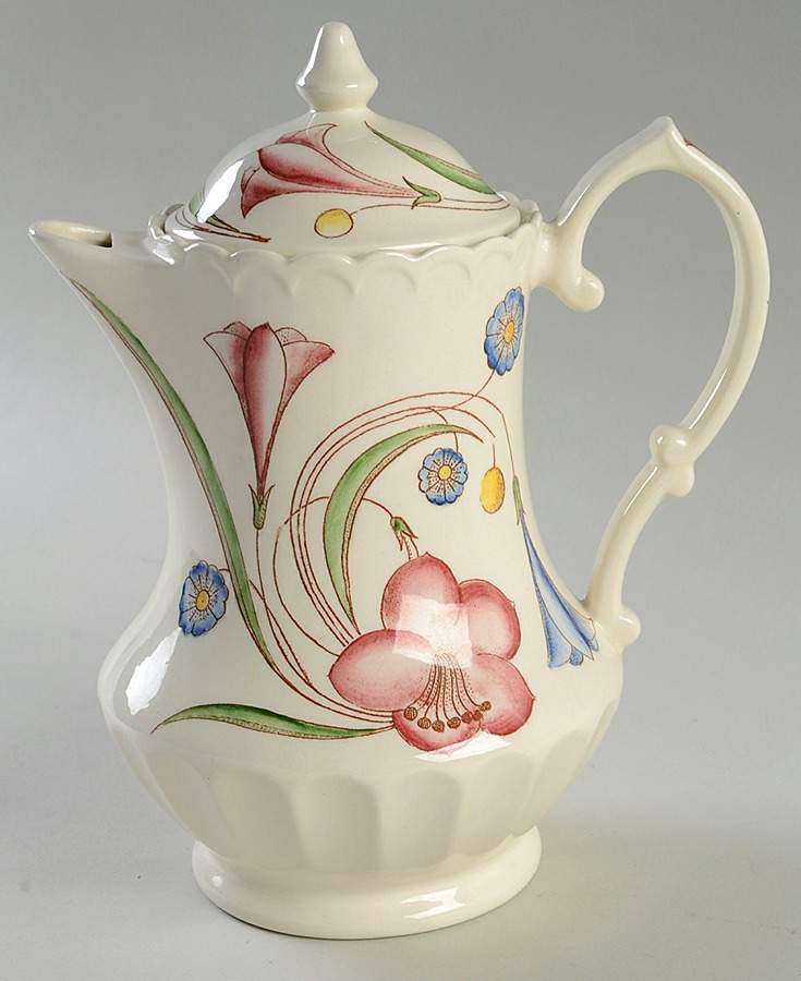 Flower Ballet-Not Disney-San Fernando Shape Coffee Pot & Lid by Metlox - Poppytrail - Vernon-1