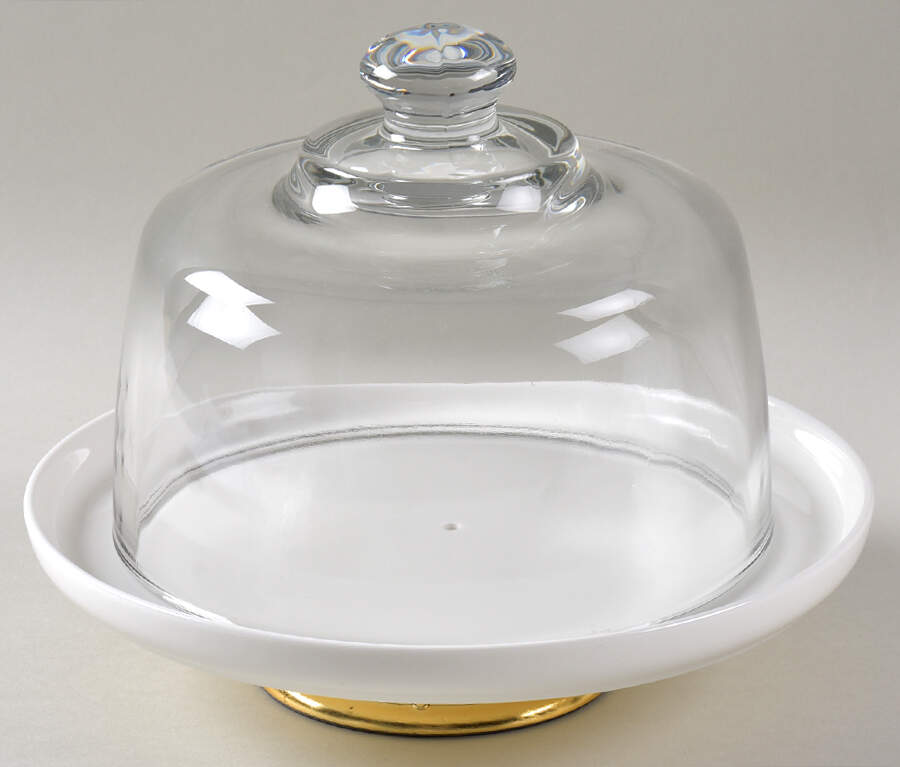 Samantha 6 1/2"-7 1/2" Footed Cheese Plate w/ Glass Dome HC by Mikasa-1