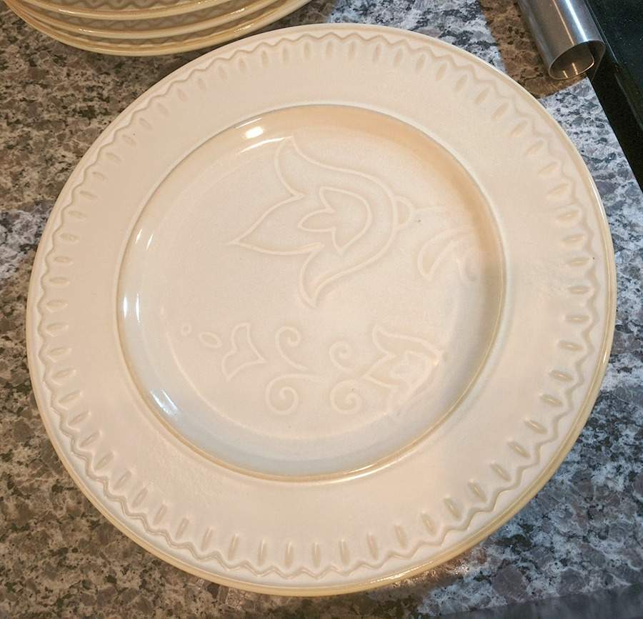 Bisque Punctuation Salad Plate by Martha Stewart-1