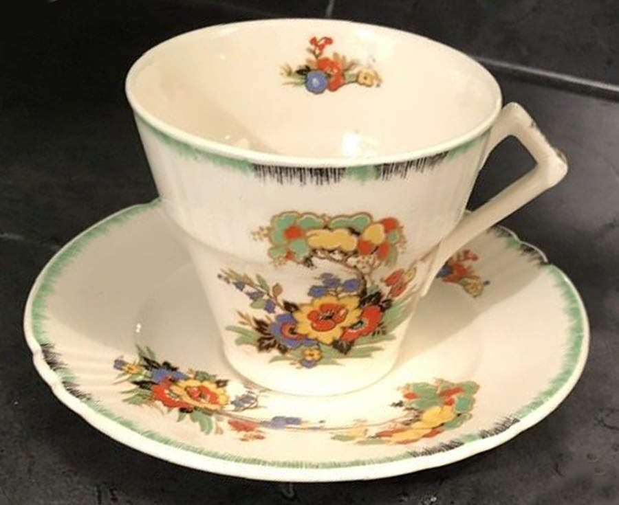 MYO196 Flat Cup & Saucer Set by Myott Staffordshire-1