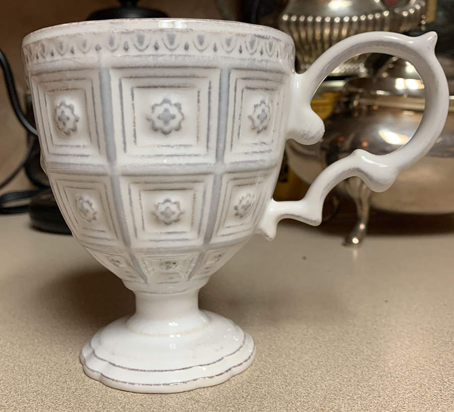 White Tile Pedestal Mug by Matceramica-1
