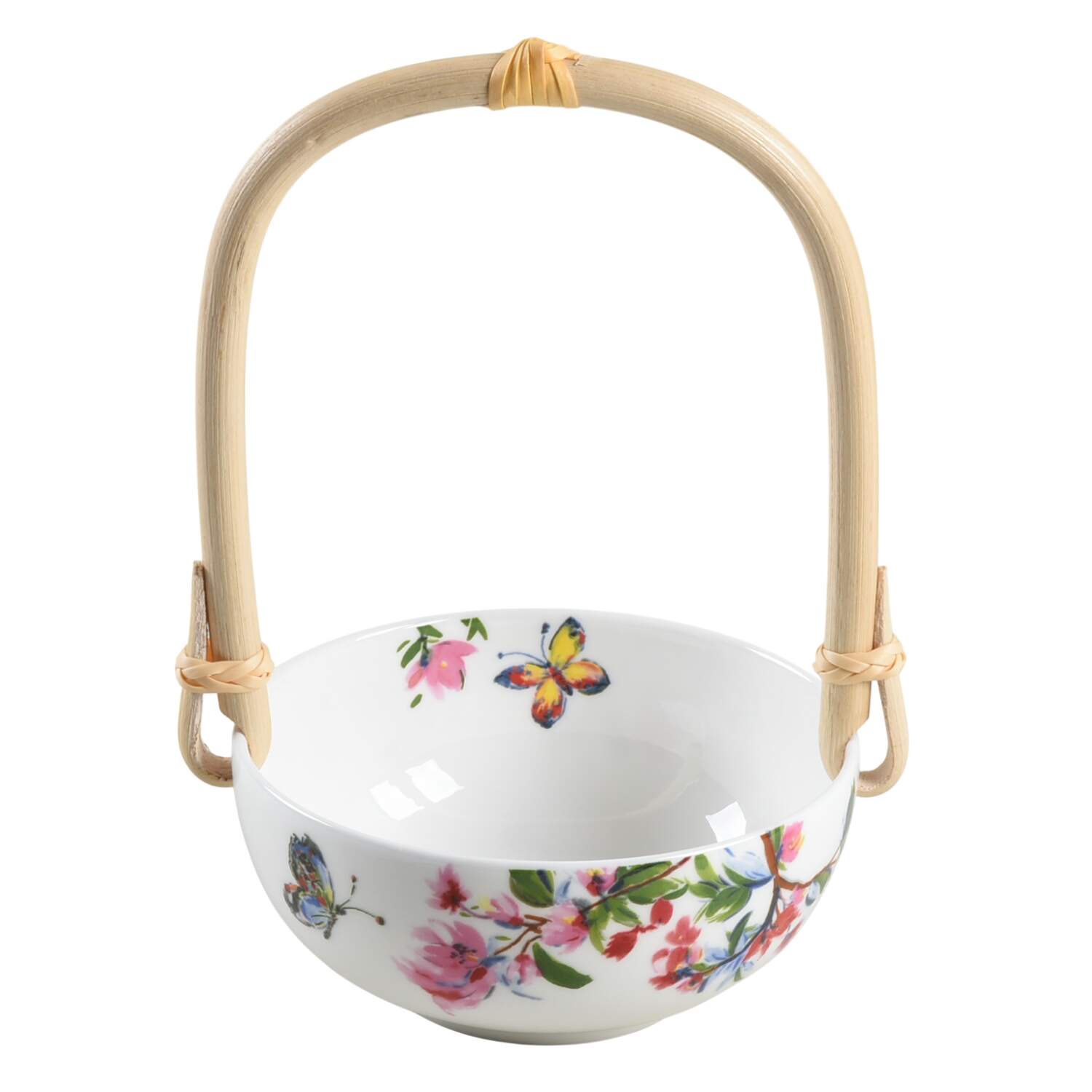 Butterfly Garden 7''-7 1/4'' Basket W/Bamboo Handle HC by Mikasa-1