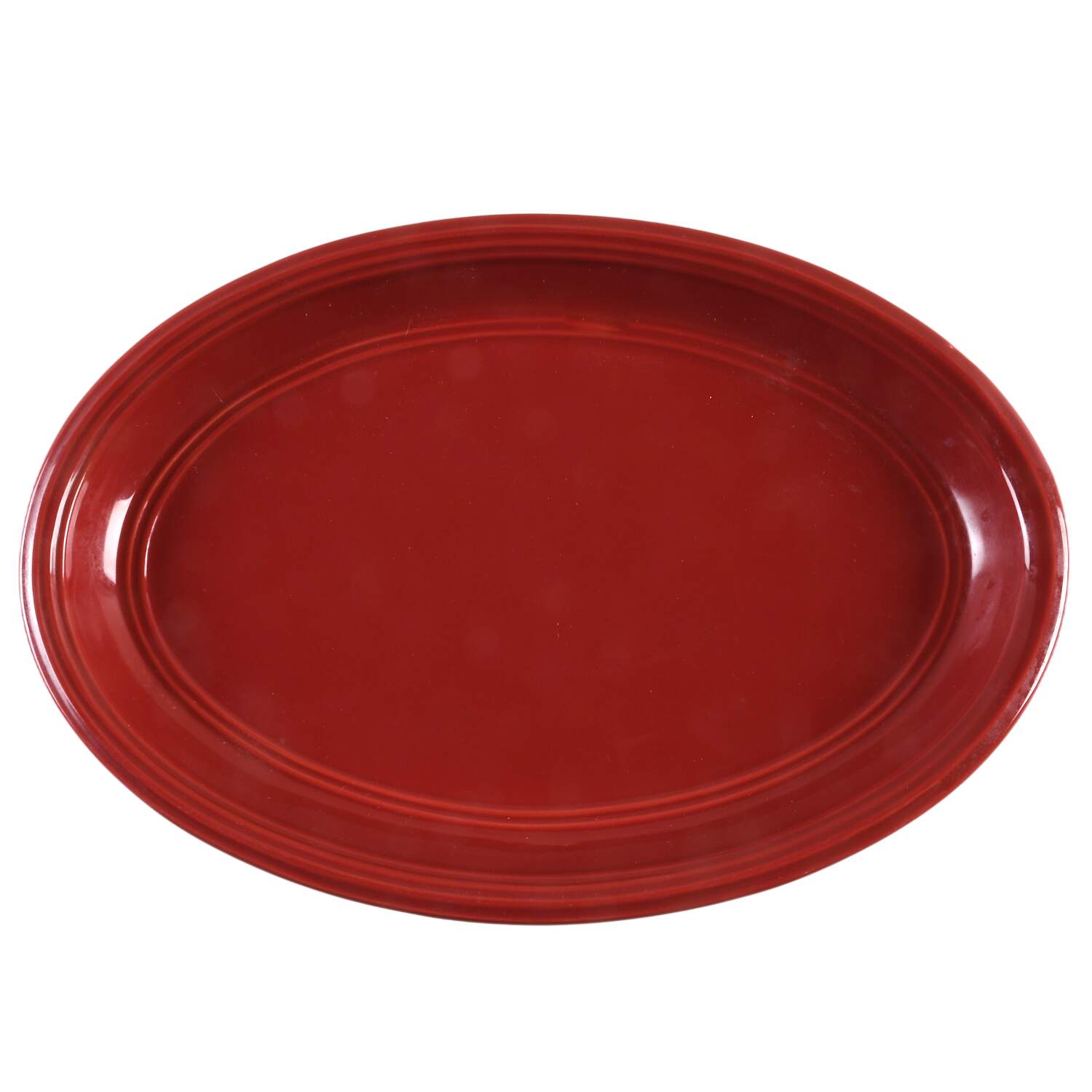 Red (Rainforest) 13" Oval Serving Platter by Mainstays-1
