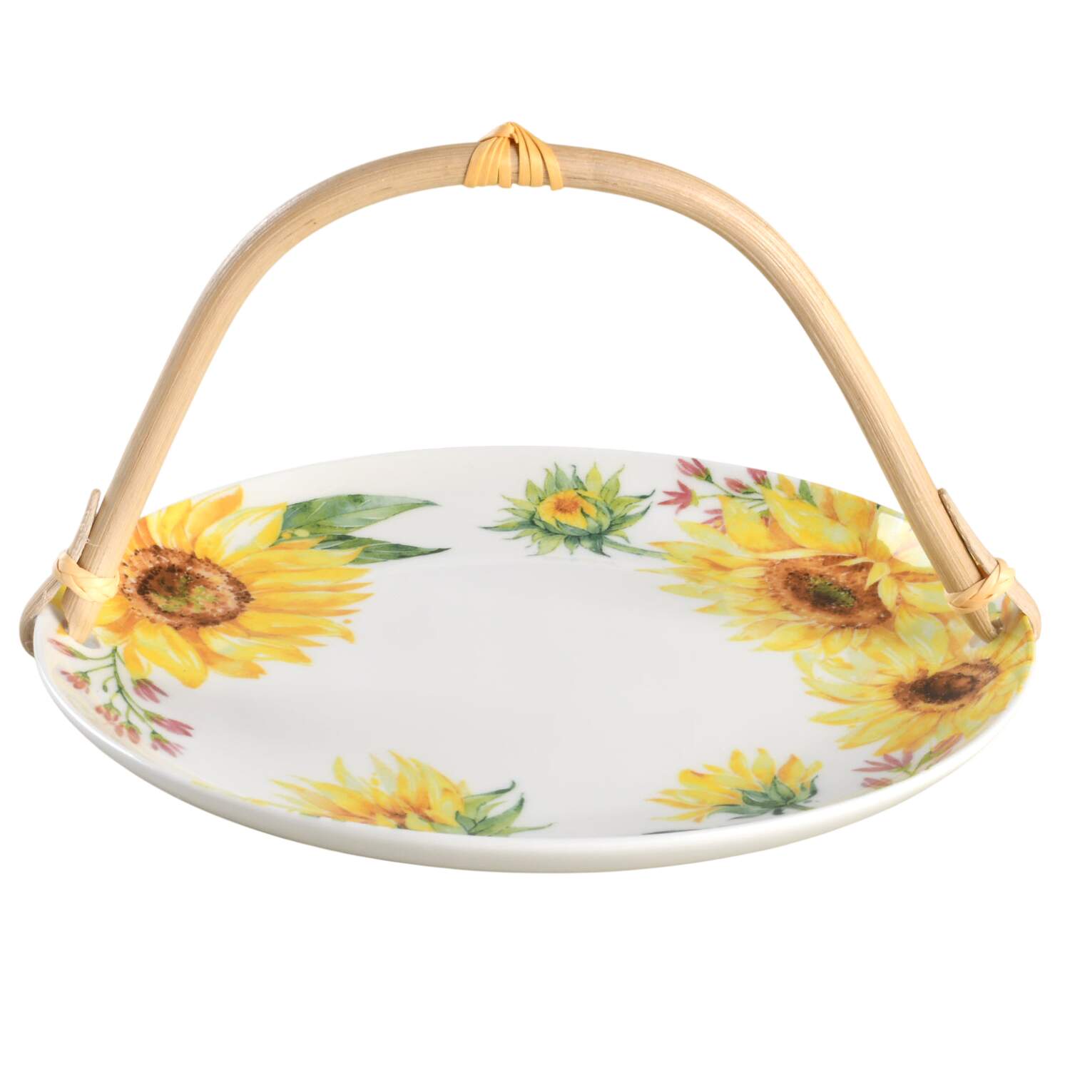 Sunflower 5 3/8"-5 5/8" Bamboo Handled Serving Plate  HC by Mikasa-1
