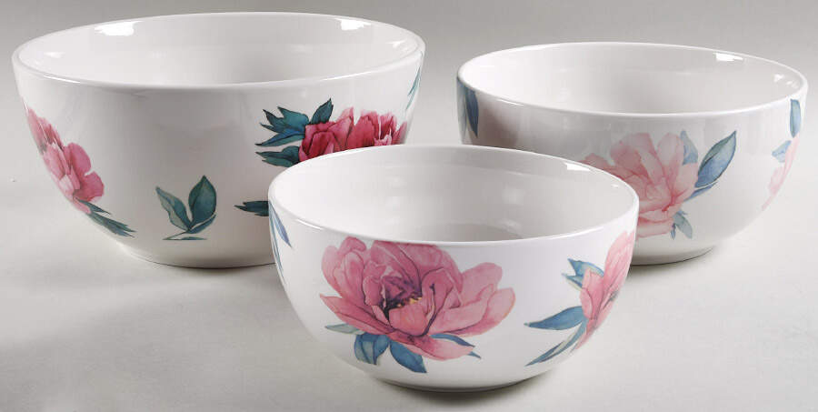 Peony (3 Piece) Mixing Bowl Set by Martha Stewart-1