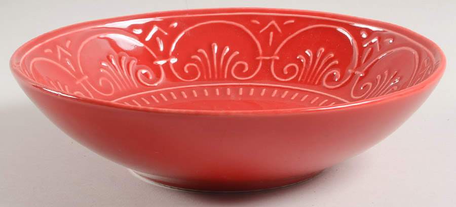 MLJ15 Red 9" Individual Pasta Bowl by Maioliche Jessica-1