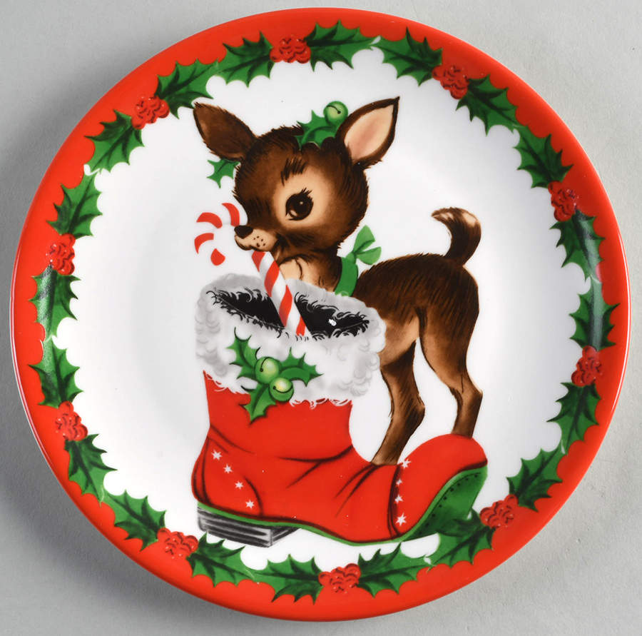 Classic Christmas Salad/Dessert Plate by Mr Christmas-1