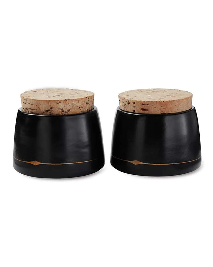 Palm Desert Black Small Spice Jar & Cork Stopper by Magenta-1