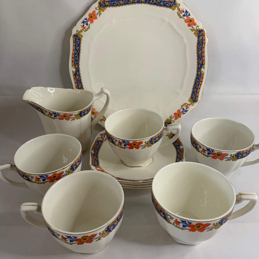 MEA477 Flat Cup & Saucer Set by Alfred Meakin-1