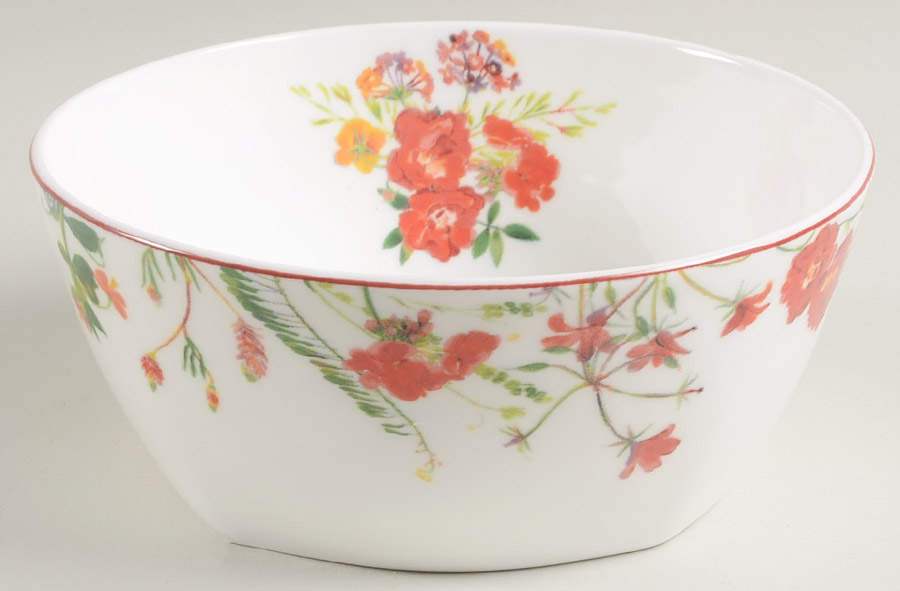 Wildflower Garden Red Soup/Cereal Bowl by Mikasa-1