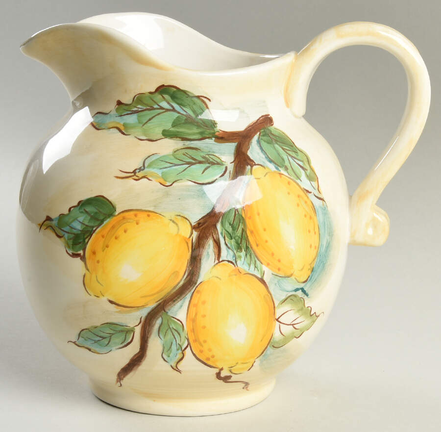 Watercolor Lemon (Beige Body) Pitcher by Maxcera Corp-1