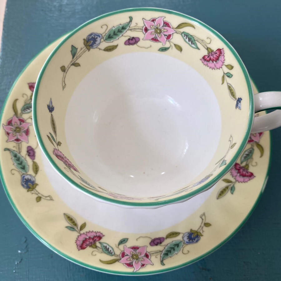 Haddon Hall Celebration Flat Cup & Saucer Set by Minton-1