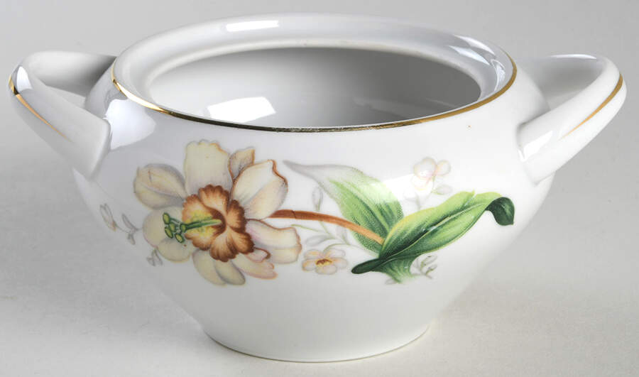 Wildwood (1 3-4" Rim, White) Sugar Bowl No Lid by Meito-1
