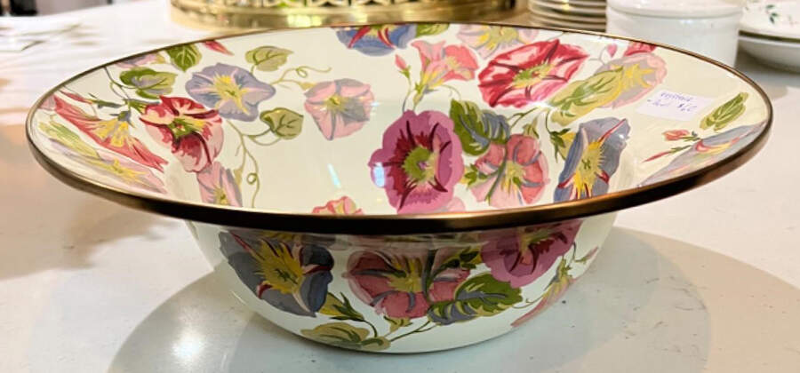 Morning Glory (Enamelware) 11" Round Serving Bowl by MacKenzie-Childs-1