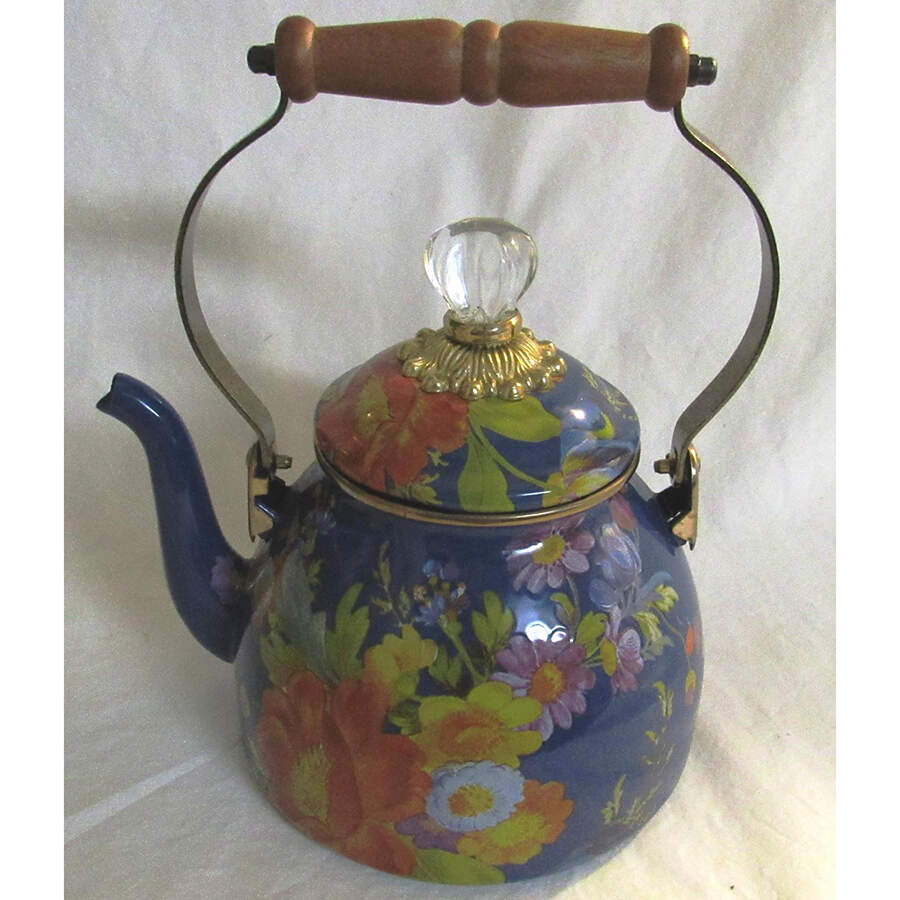 Flower Market (Enamelware) Metal Kettle & Lid by MacKenzie-Childs-1