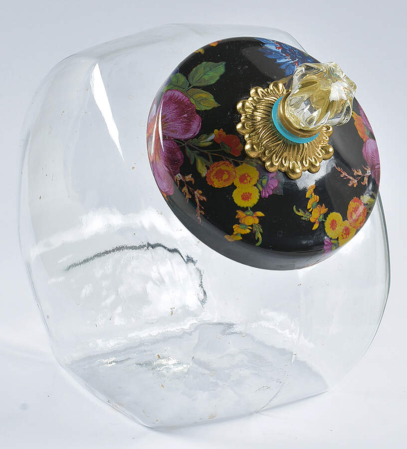 Flower Market (Enamelware) Glassware Cookie Jar & Lid by MacKenzie-Childs-1