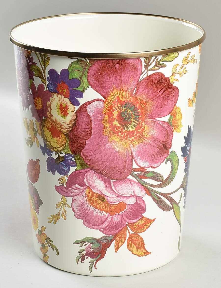 Flower Market (Enamelware) Metal Waste Basket by MacKenzie-Childs-1