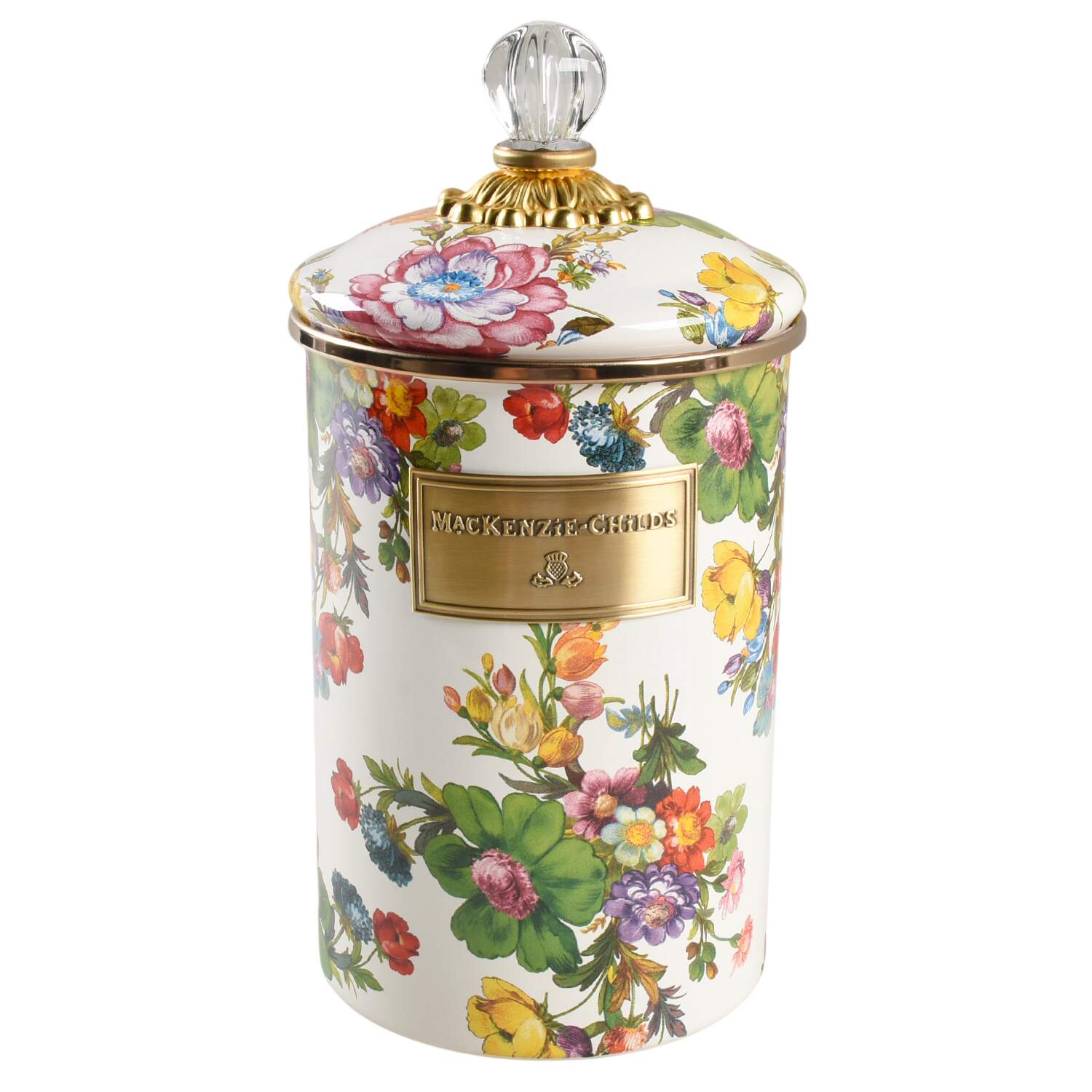 Flower Market (Enamelware) Large Canister & Lid by MacKenzie-Childs-1