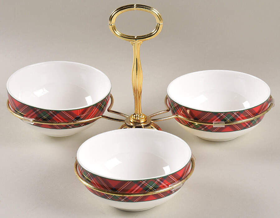 Tartan 7" x 12" 3-Part Relish & Metal Stand (FR) HC by Mikasa-1