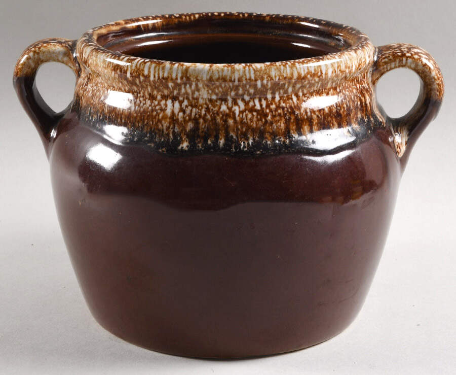 Brown Drip Bean Pot No Lid by Monmouth-1