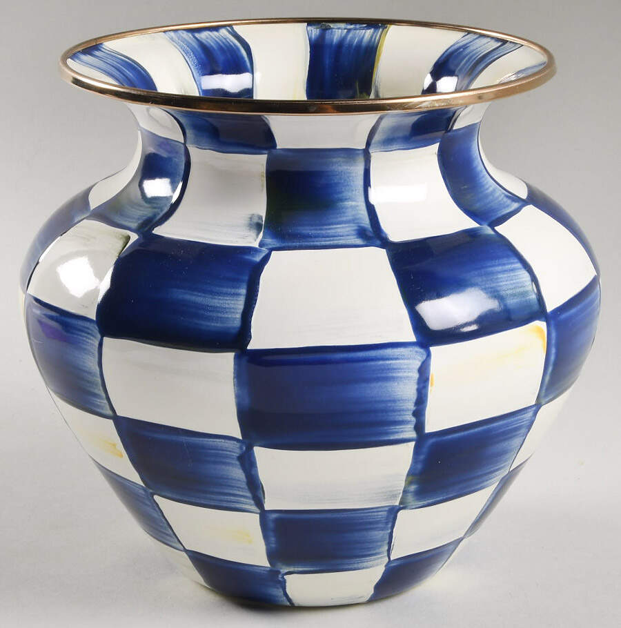 Royal Check (Enamelware&Accessories) 6" Vase by MacKenzie-Childs-1