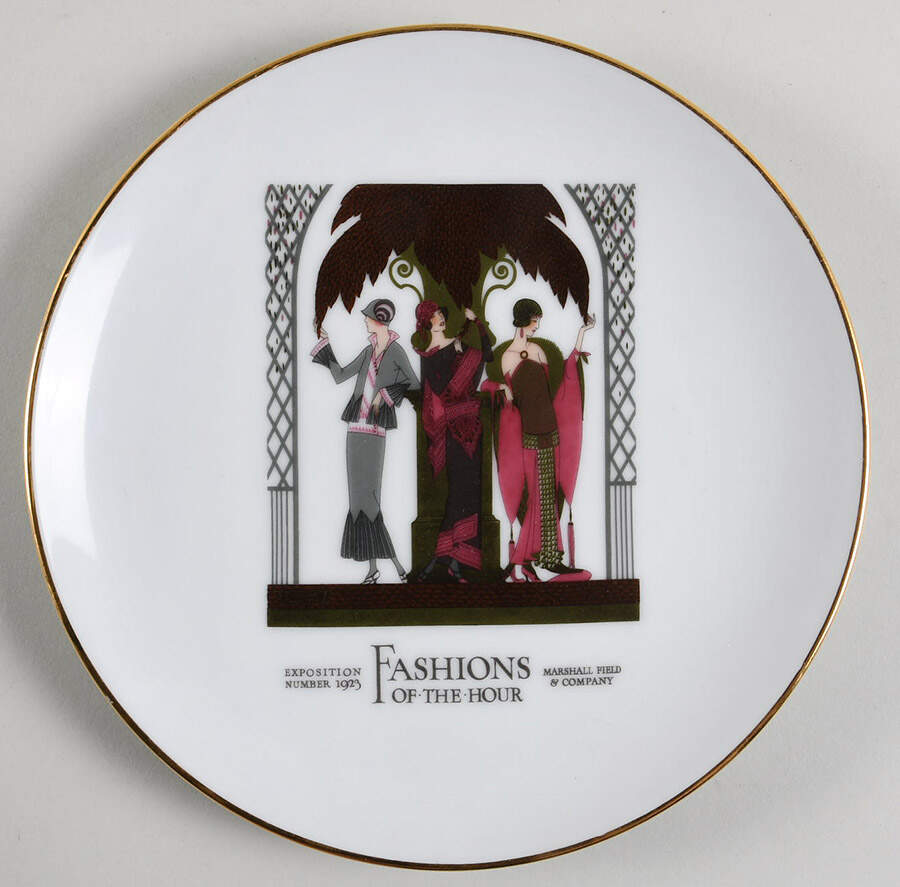 Fashions of the Hour Salad Plate by M F & Co (Marshall Fields)-1