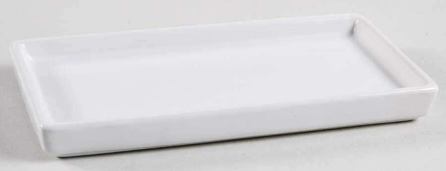 Stoneware White (Serveware) Rectangular Butter No Lid by Mainstays-1