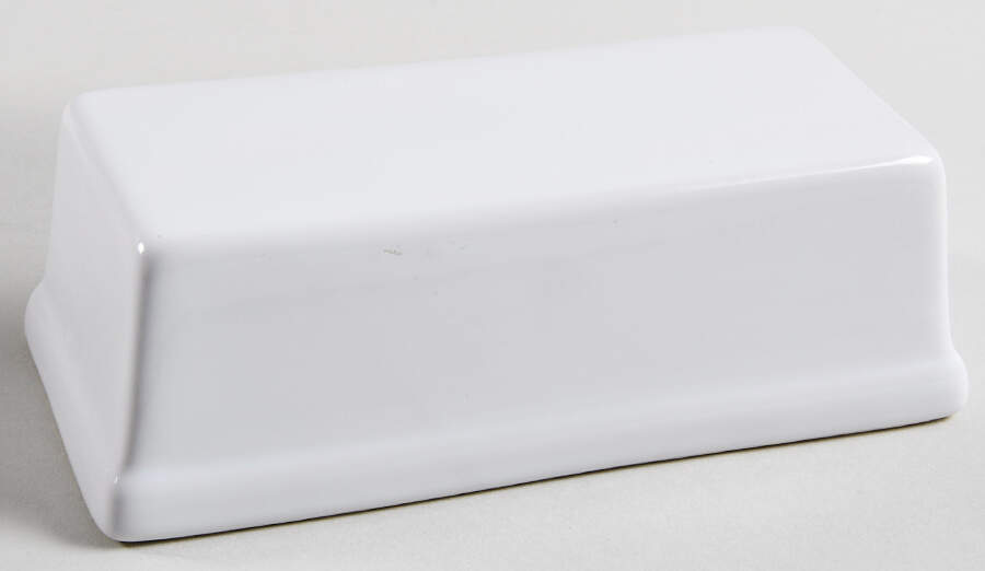 Stoneware White (Serveware) Lid for Rectangular Butter by Mainstays-1