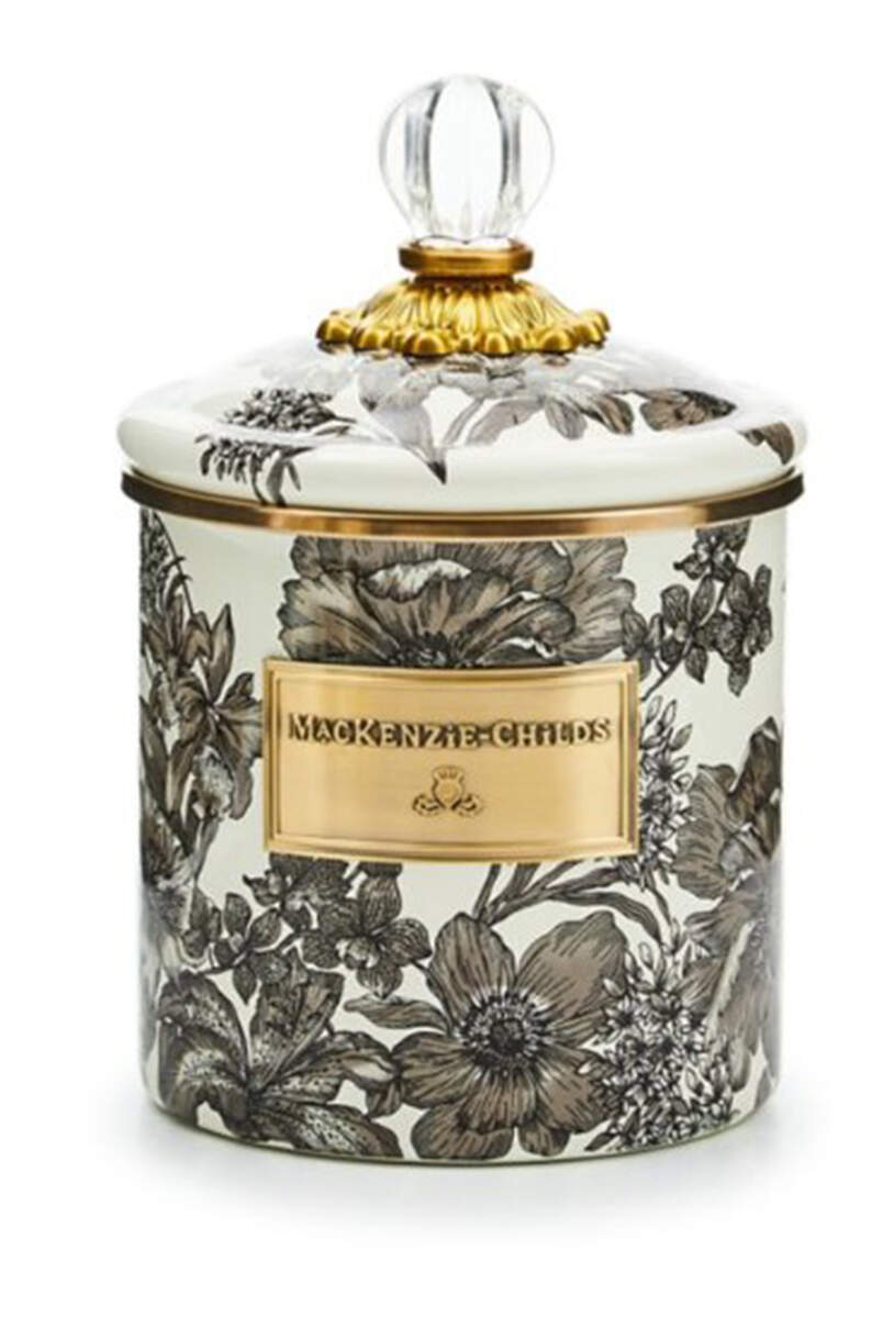 Sterling Check (Enamelware) Small Canister & Lid by MacKenzie-Childs-1