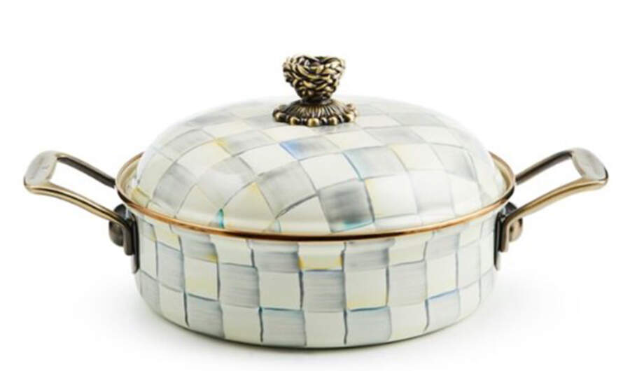 Sterling Check (Enamelware) 3 Quart Round Covered Casserole by MacKenzie-Childs-1