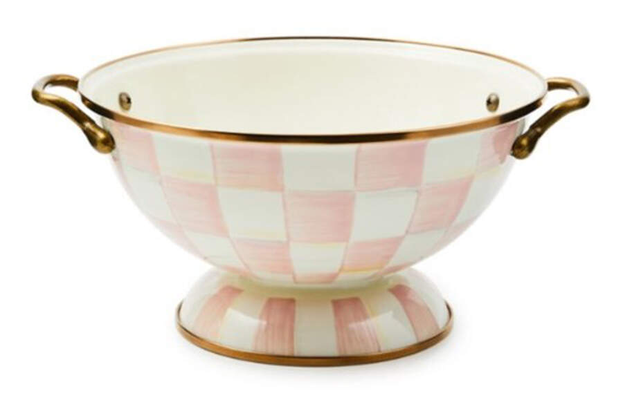Rosy Check (Enamelware) Round Handled Bowl by MacKenzie-Childs-1