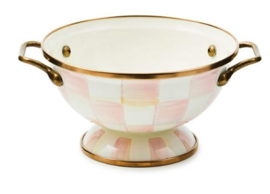 Rosy Check (Enamelware) 6" Round Handled Bowl by MacKenzie-Childs-1