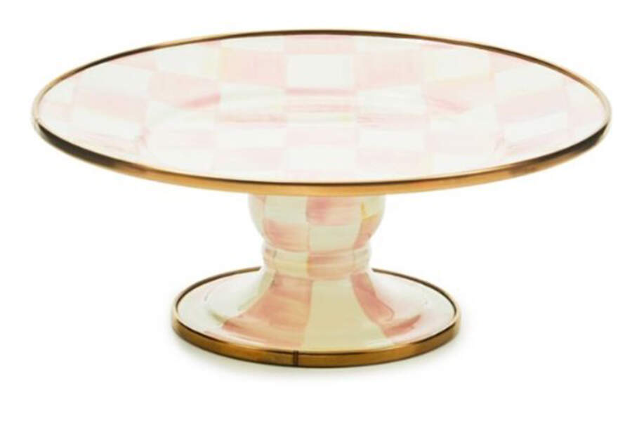 Rosy Check (Enamelware) 8" Diameter Pedestal Cake Stand by MacKenzie-Childs-1