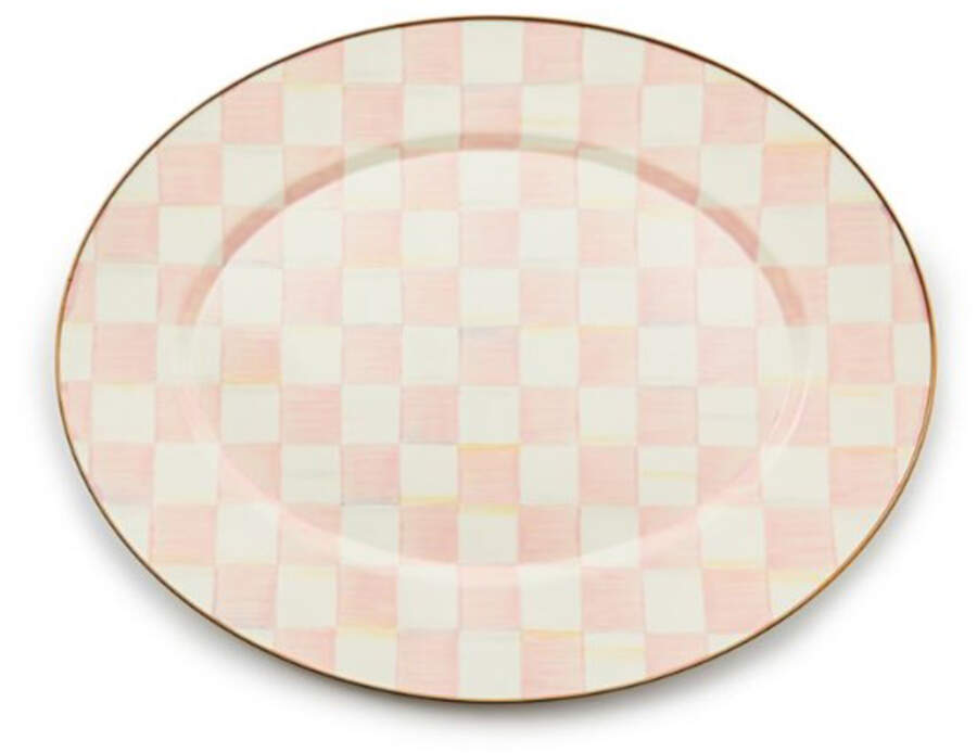 Rosy Check (Enamelware) 22" Oval Serving Platter by MacKenzie-Childs-1