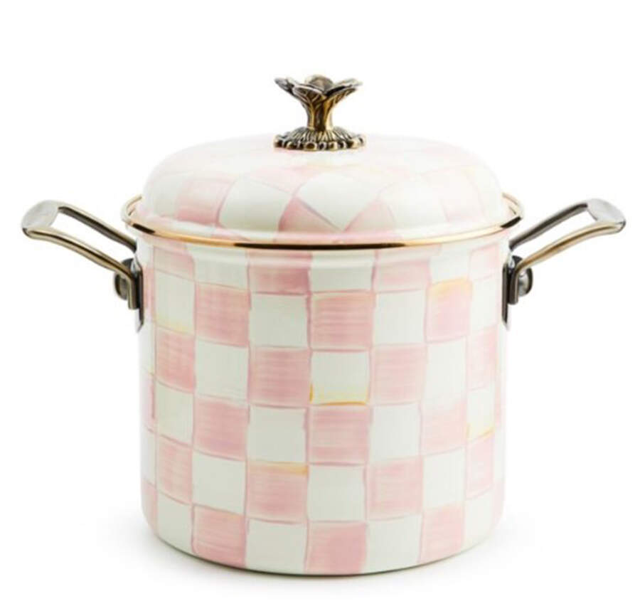 Rosy Check (Enamelware) 7 Quart Metal Stockpot & Lid by MacKenzie-Childs-1