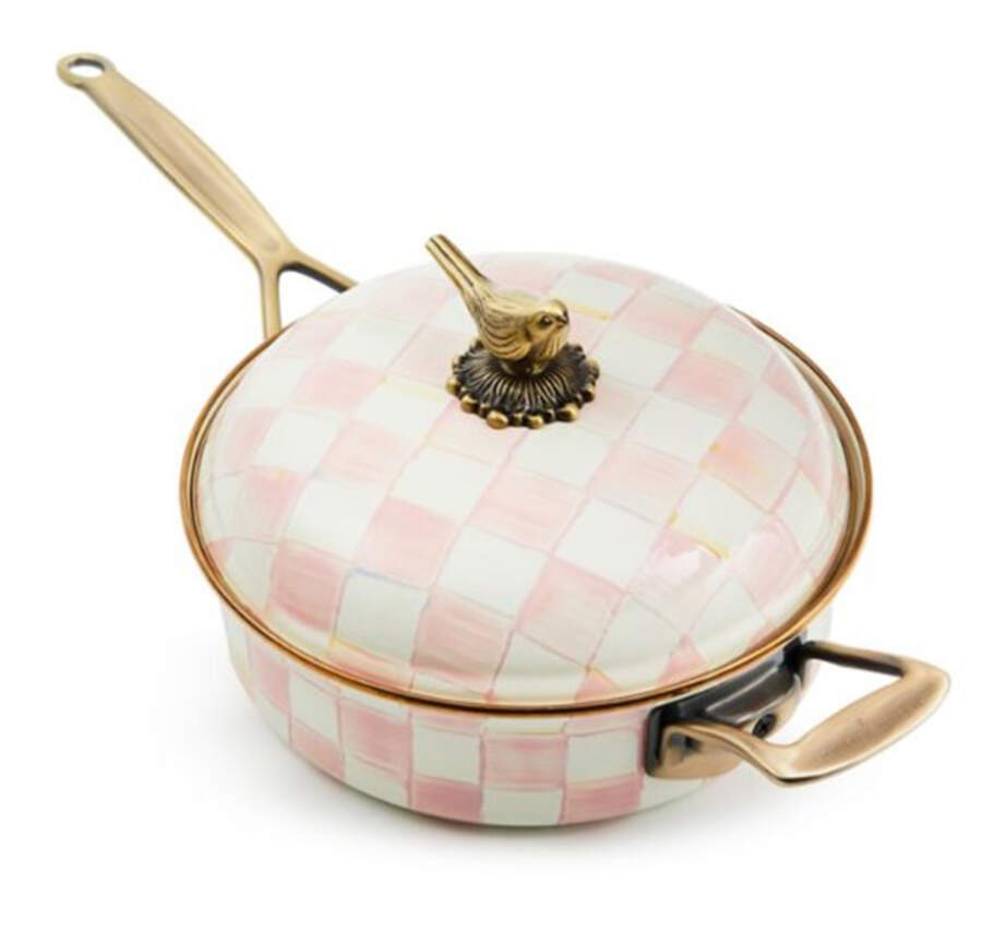 Rosy Check (Enamelware) 10" Saute' Pan & Lid by MacKenzie-Childs-1