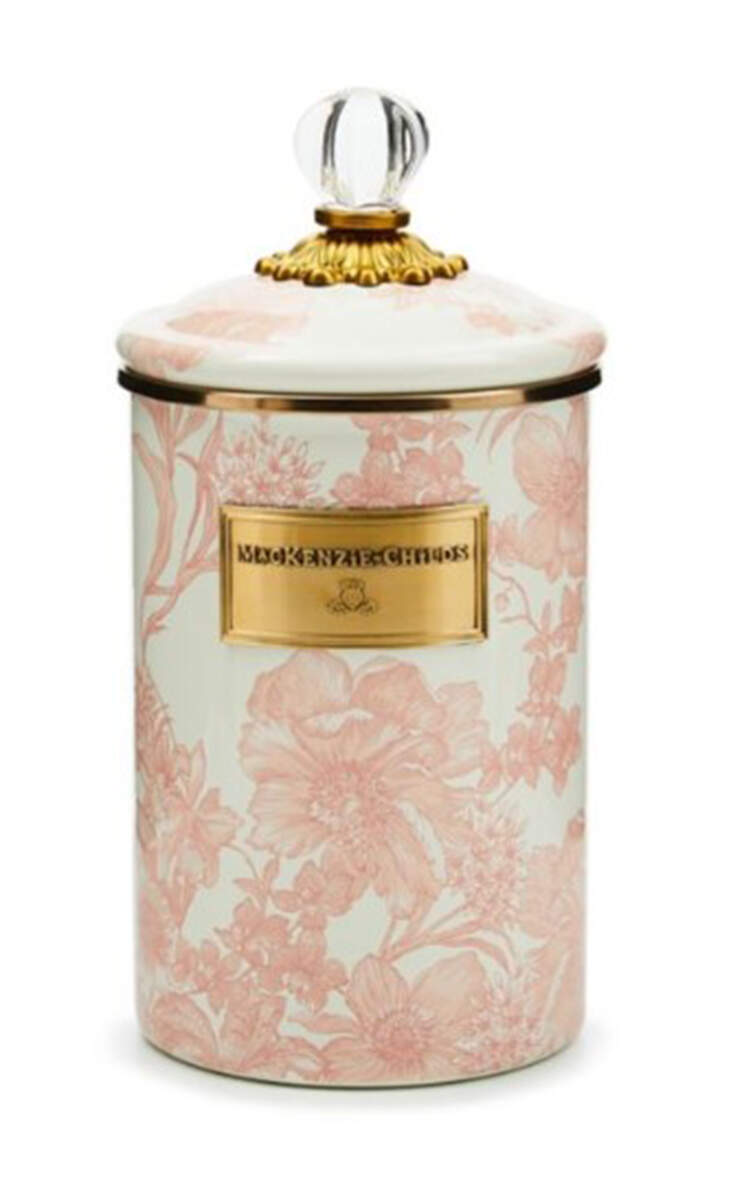 Rosy Check (Enamelware) Large Canister & Lid by MacKenzie-Childs-1