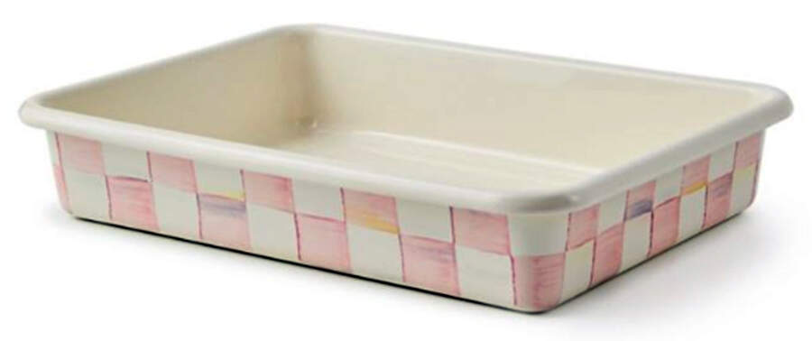 Rosy Check (Enamelware) 13"  Rectangular Baker by MacKenzie-Childs-1